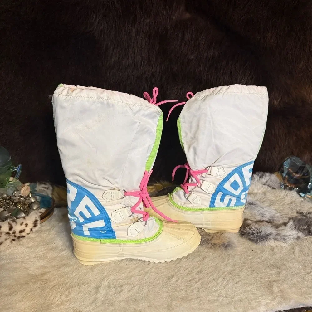 Vintage Sorel Multicolor Winter Boots 7.5 (6028) these boots are 🔥